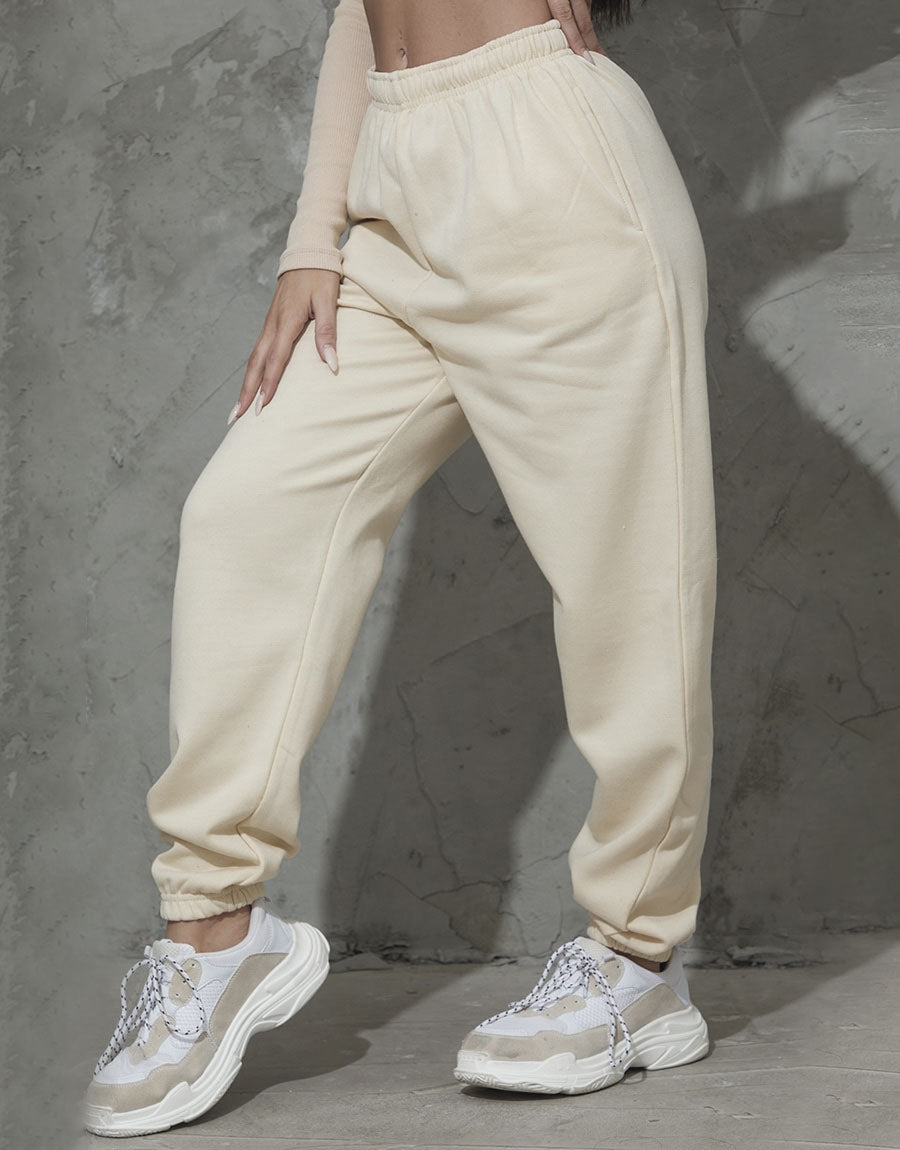 Ladies Fleece Jogger-Cream – ONIEO