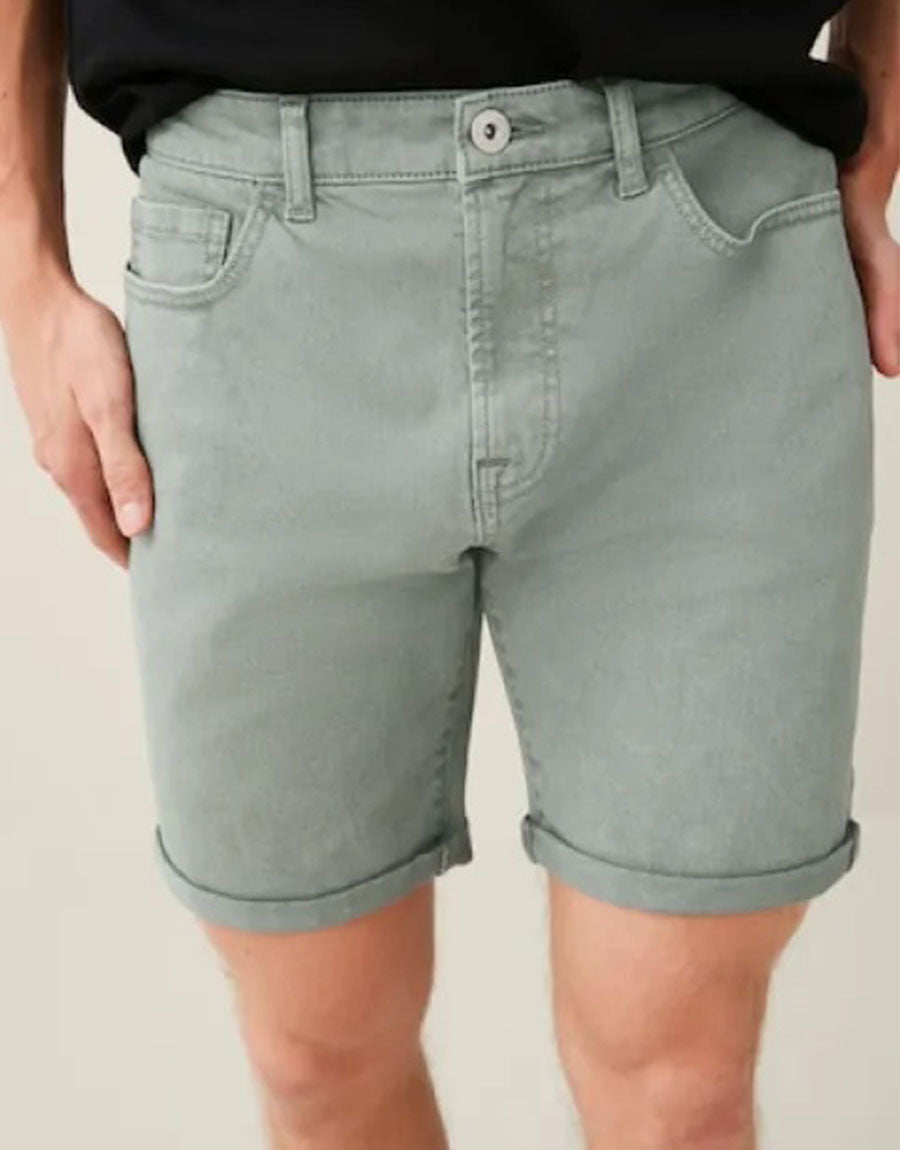 Green denim 2025 shorts mens