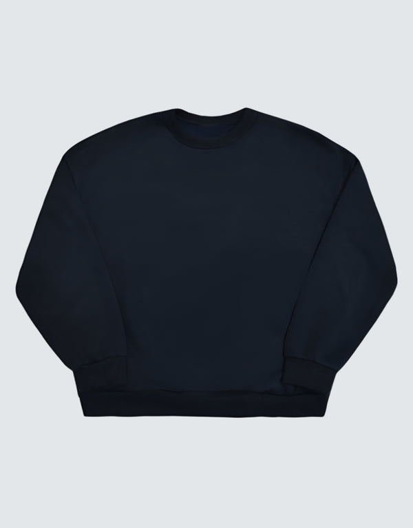 Men's Crew Neck  Long Sleeve Basic Sweatshirt-Blue