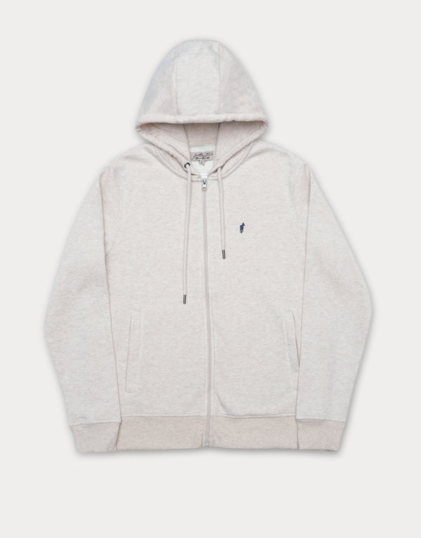 Men Pullover Fleece Hoodie Cream