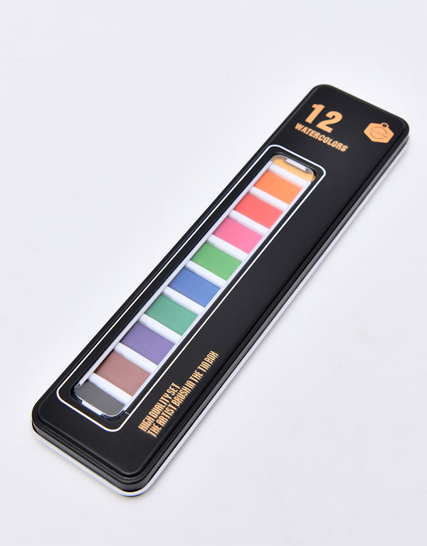 12 Water Color Set In Tin Box