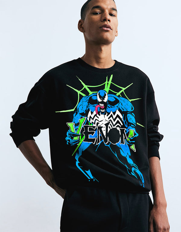 Men Cartoon Printed Sweatshirt Black