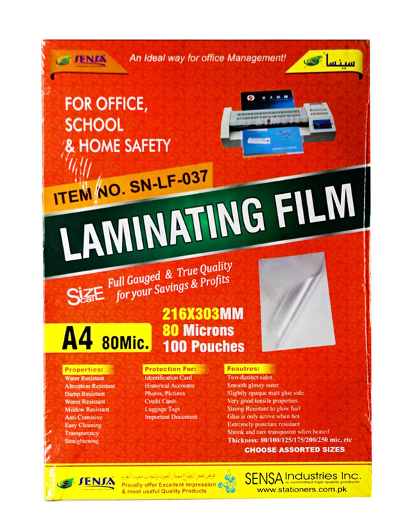 SNA Office Management Lamination A4 Sheet