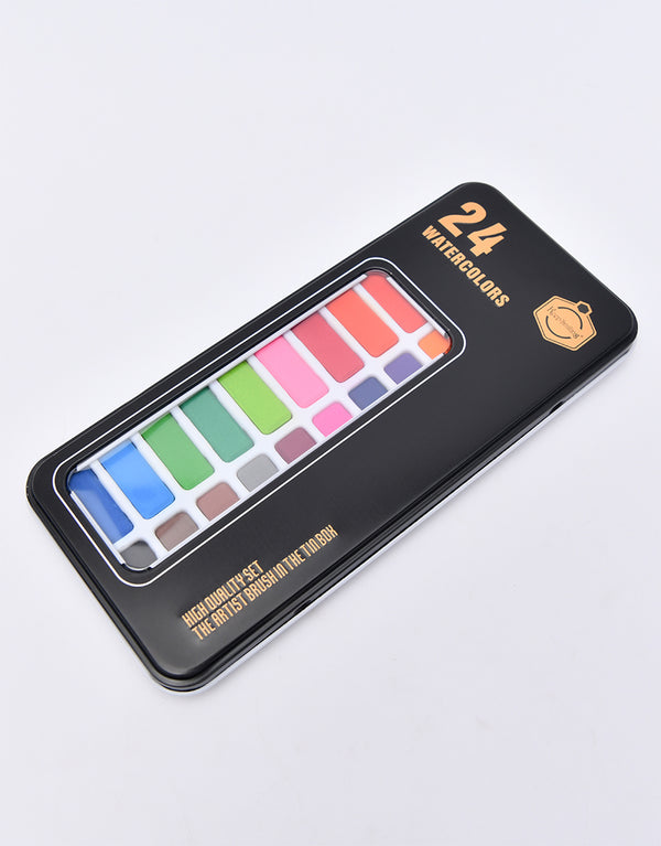 24 Water Color Set In Tin Box