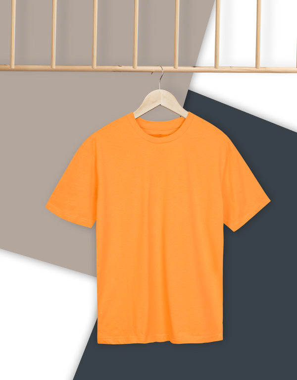 Men's Plain Round Neck T-Shirt Mustard