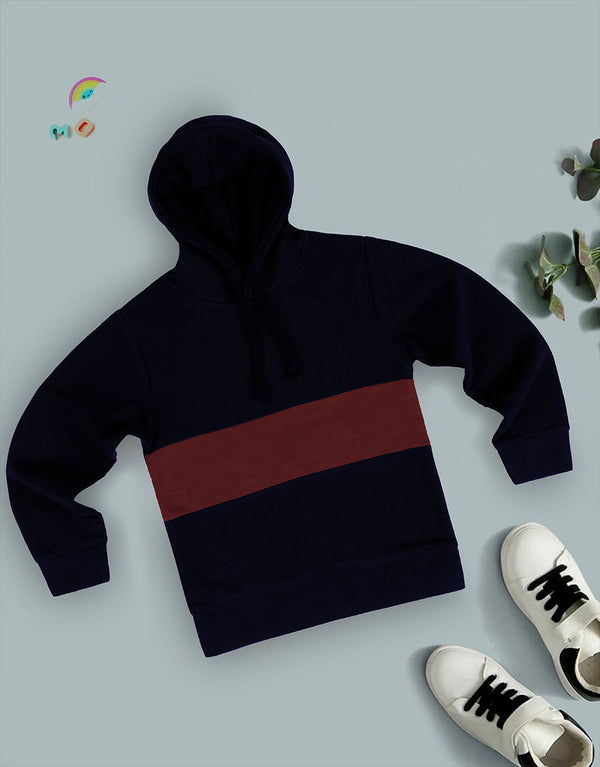 Kid's Fleece Penal Hoodie - Navy