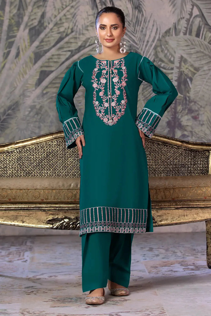 2PC Embroidered Unstitched Cambric Suit KSTE-2861 Embroidered KHAS STORES