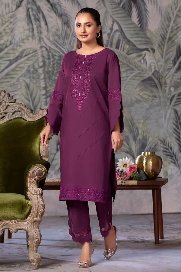 2PC Embroidered Unstitched Cambric Suit KSTE-2862 Embroidered KHAS STORES