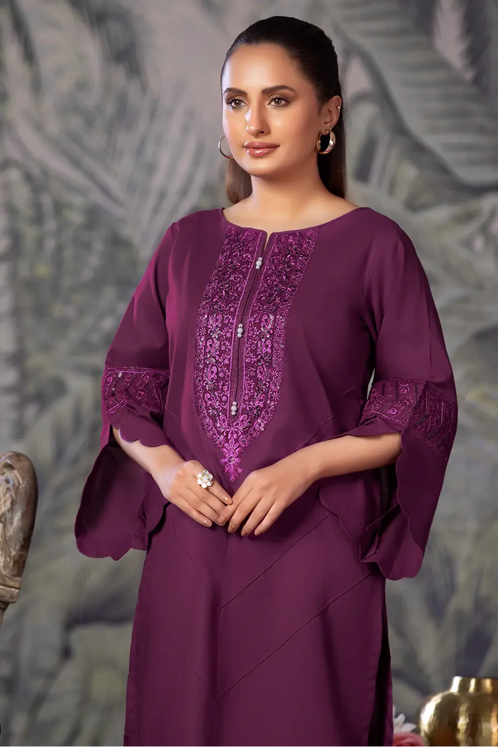 2PC Embroidered Unstitched Cambric Suit KSTE-2862 Embroidered KHAS STORES