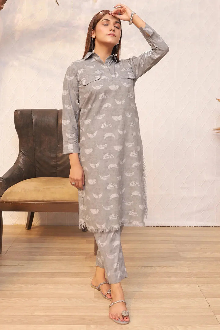 2PC Printed Stitched Cambric Suit KST-24022 Printed KHAS STORES