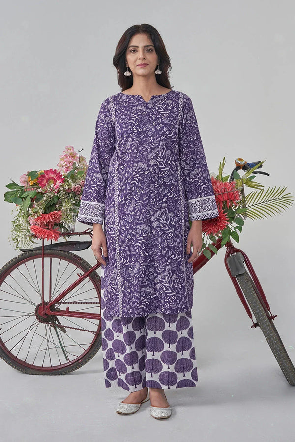 2PC Stitched Printed Lawn Shirt and Trouser RKTW-3027 Printed KHAS STORES 