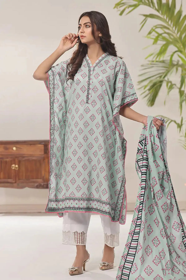 2PC Unstitched Printed Lawn Shirt and Dupatta KSD-2473 Printed KHAS STORES