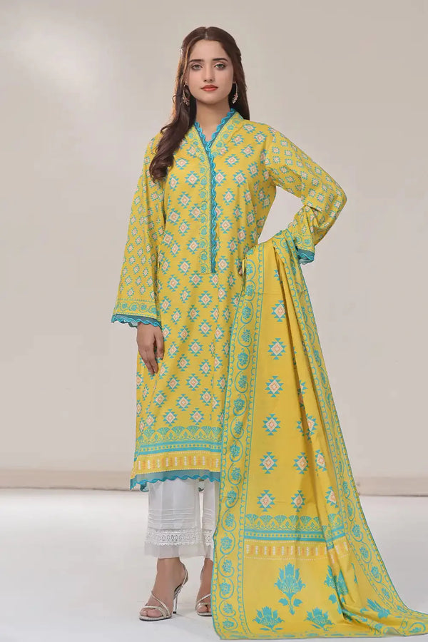 2PC Unstitched Printed Lawn Shirt and Dupatta KSD-2474 Printed KHAS STORES