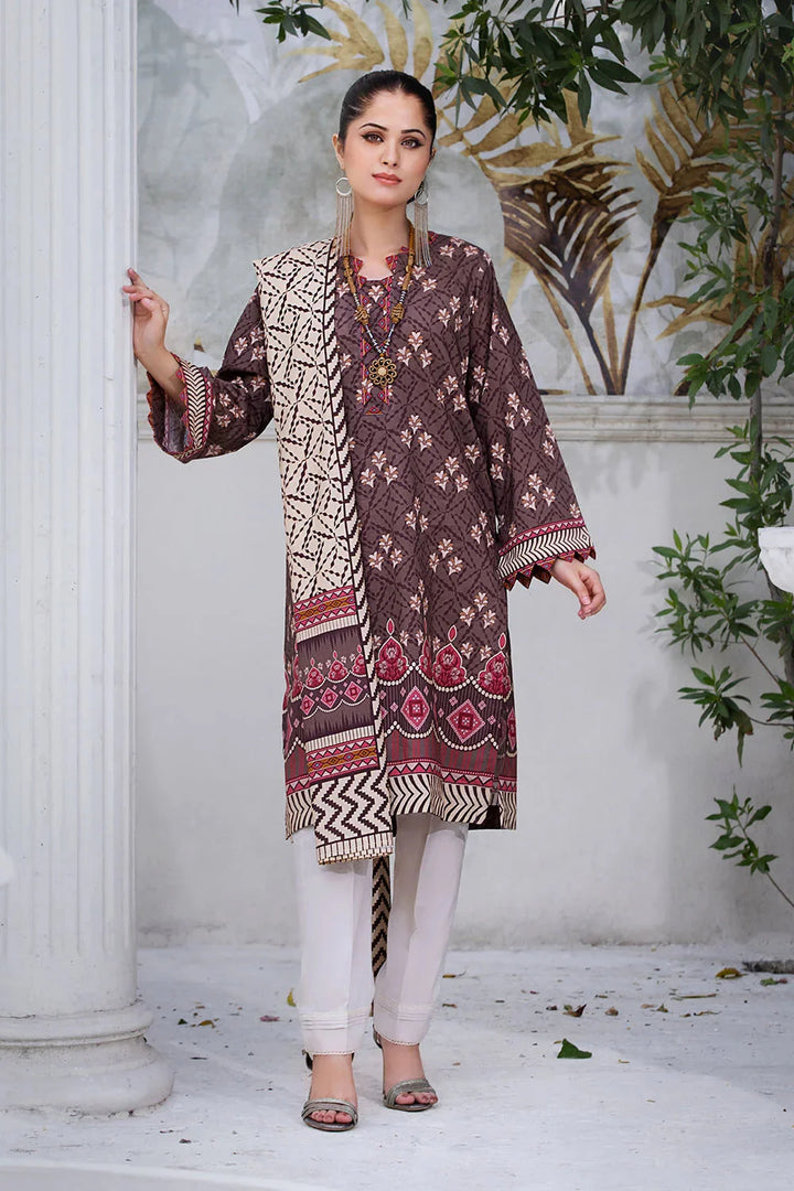 2PC Unstitched Printed Lawn Shirt and Dupatta KSD-2657 Printed KHAS STORES