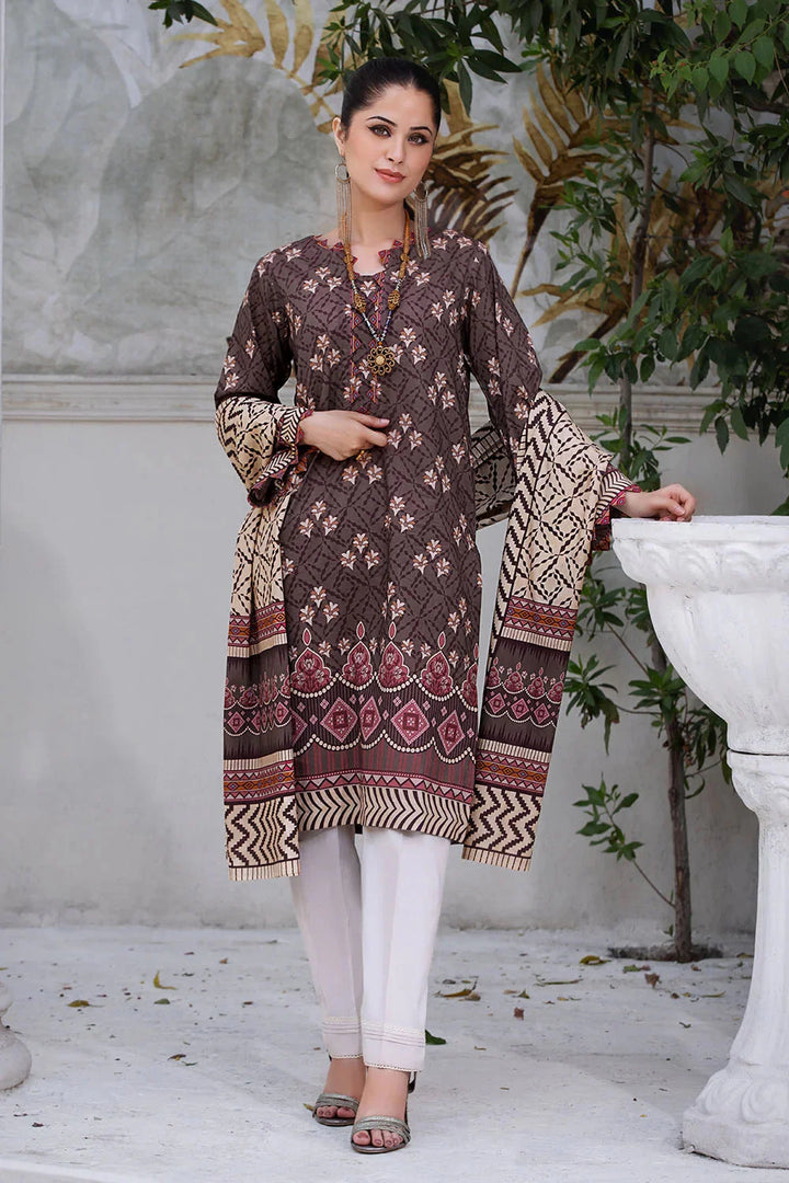 2PC Unstitched Printed Lawn Shirt and Dupatta KSD-2657 Printed KHAS STORES