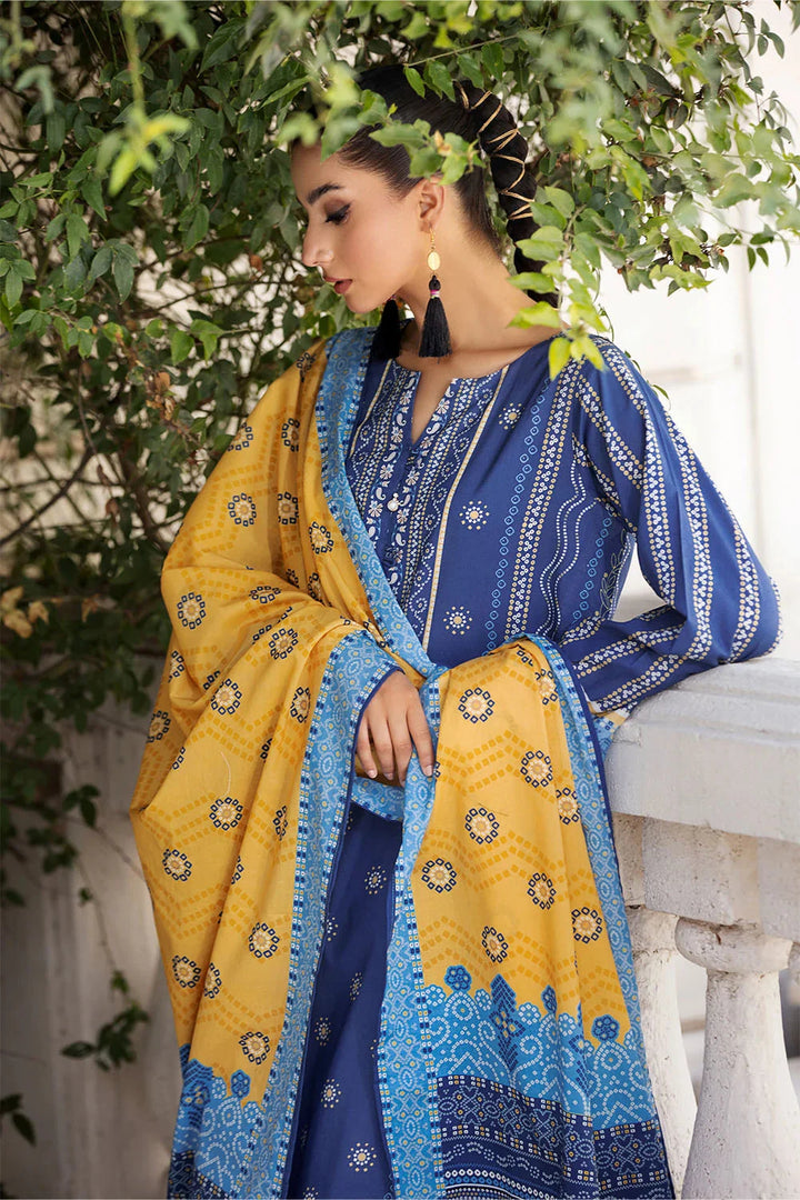 2PC Unstitched Printed Lawn Shirt and Dupatta KSD-2658 Printed KHAS STORES 