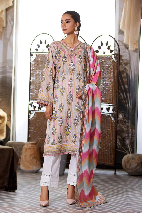 2PC Unstitched Printed Lawn Shirt and Dupatta KSD-2659 Printed KHAS STORES