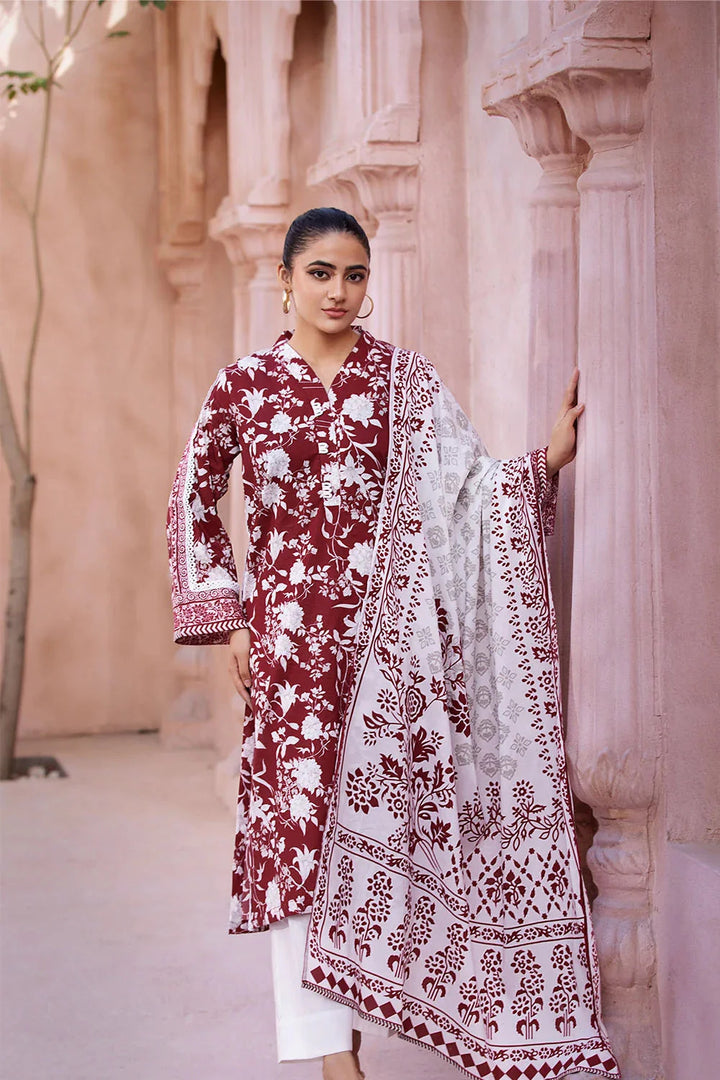 2PC Unstitched Printed Lawn Shirt and Dupatta KSD-2661 Printed KHAS STORES 