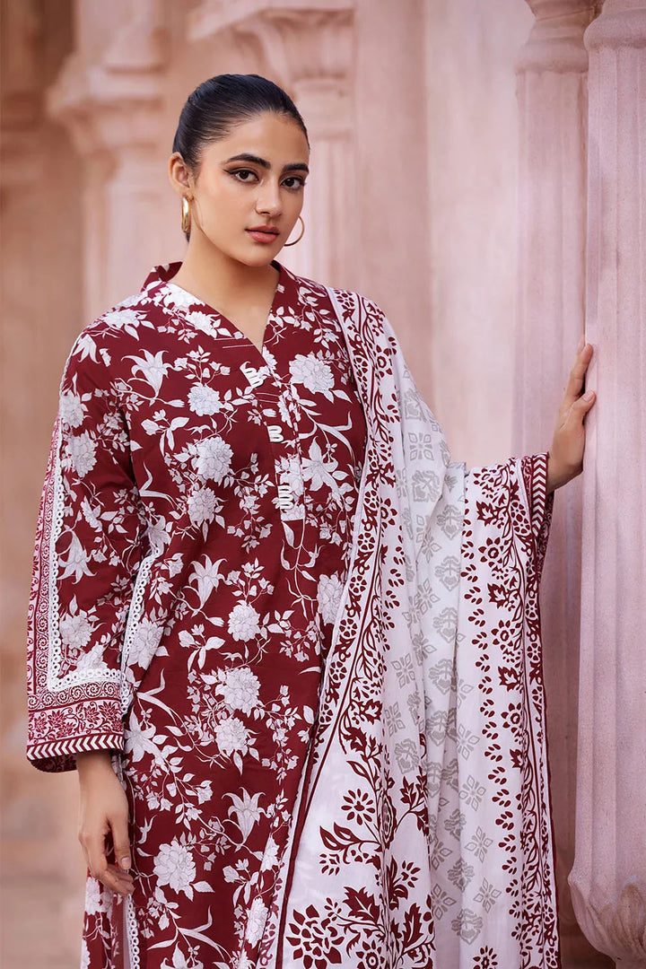 2PC Unstitched Printed Lawn Shirt and Dupatta KSD-2661 Printed KHAS STORES 