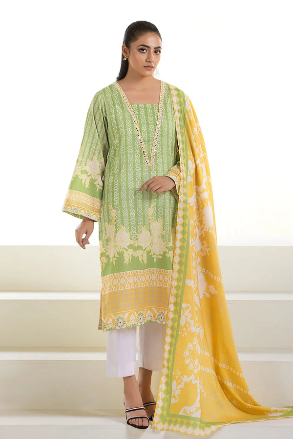 2PC Unstitched Printed Lawn Shirt and Dupatta KSD-2739 Printed KHAS STORES