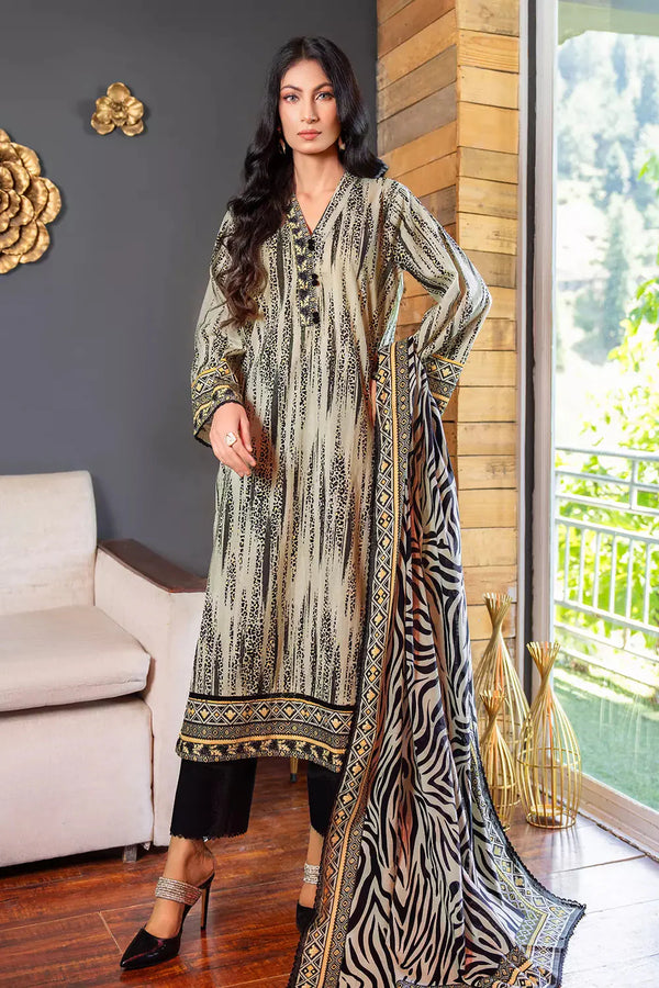 2PC Unstitched Printed Lawn Shirt and Dupatta KSD-2828 Printed KHAS STORES