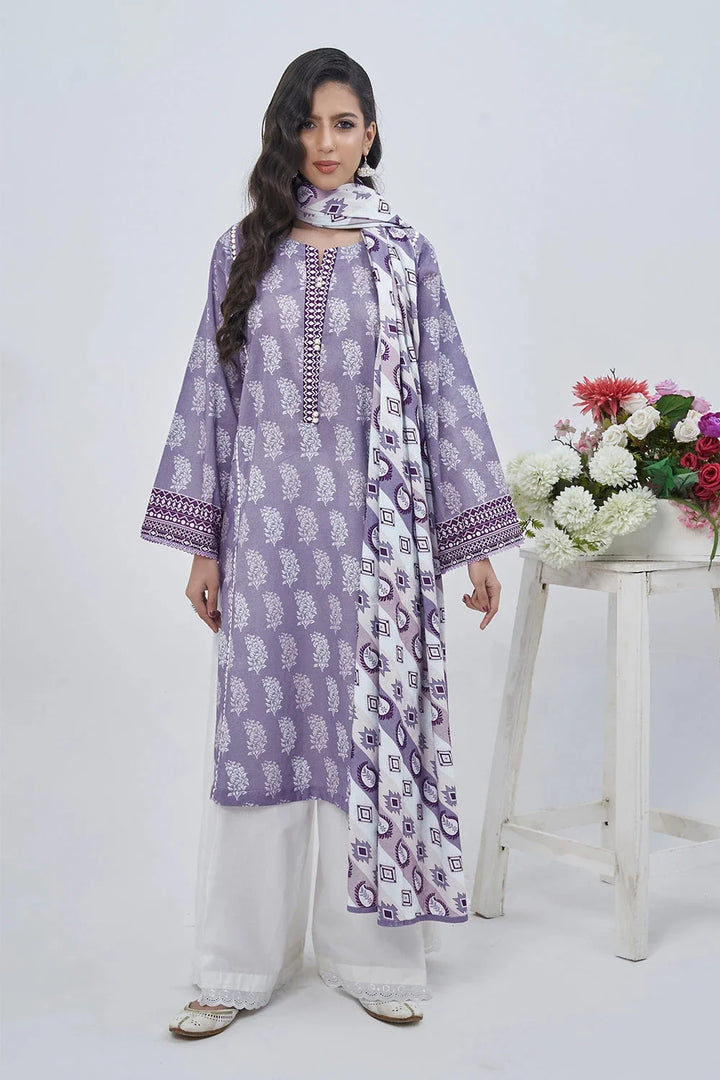 2PC Unstitched Printed Lawn Shirt and Dupatta KSD-3209 Printed KHAS STORES 