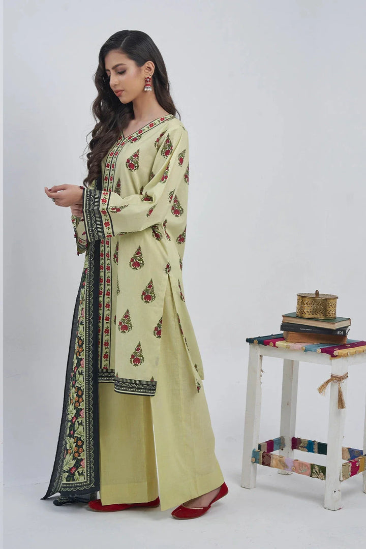 2PC Unstitched Printed Lawn Shirt and Dupatta KSD-3210 Printed KHAS STORES 