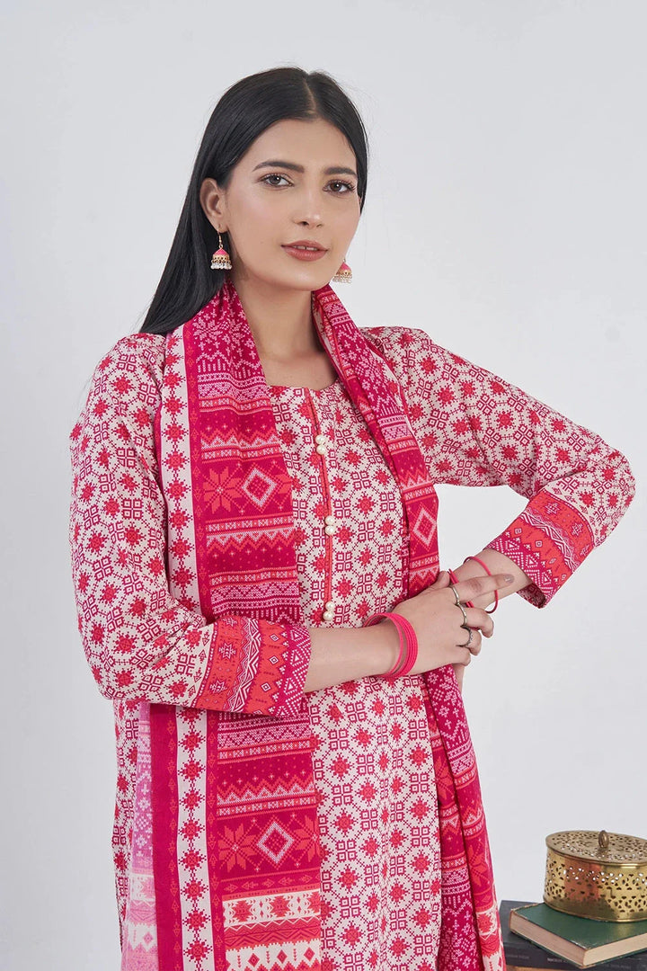 2PC Unstitched Printed Lawn Shirt and Dupatta KSD-3215 Printed KHAS STORES 