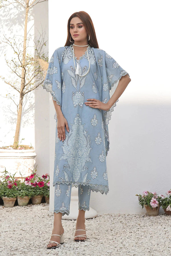 2PC Unstitched Printed Lawn Shirt and Trouser KST-2493 Printed KHAS STORES