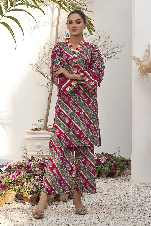 2PC Unstitched Printed Lawn Shirt and Trouser KST-2581 Printed KHAS STORES