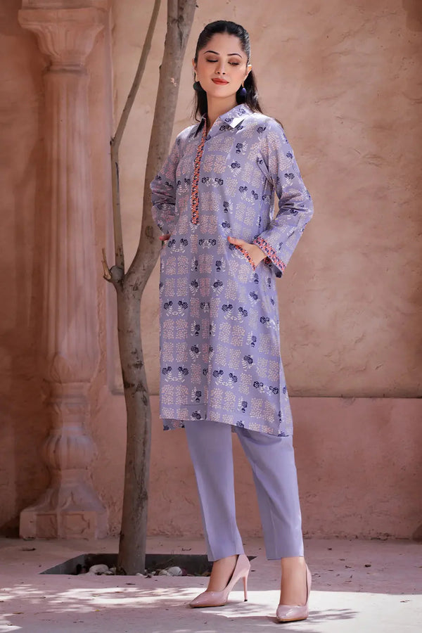 2PC Unstitched Printed Lawn Shirt and Trouser KST-2634 Printed KHAS STORES