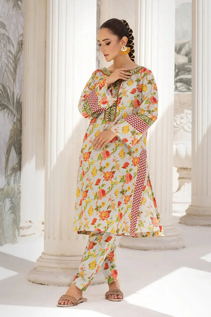 2PC Unstitched Printed Lawn Shirt and Trouser KST-2646 Printed KHAS STORES