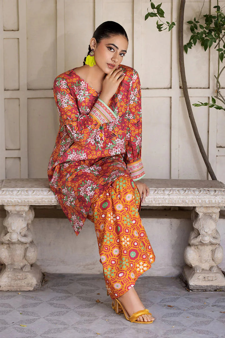 2PC Unstitched Printed Lawn Shirt and Trouser KST-2651 Printed KHAS STORES 
