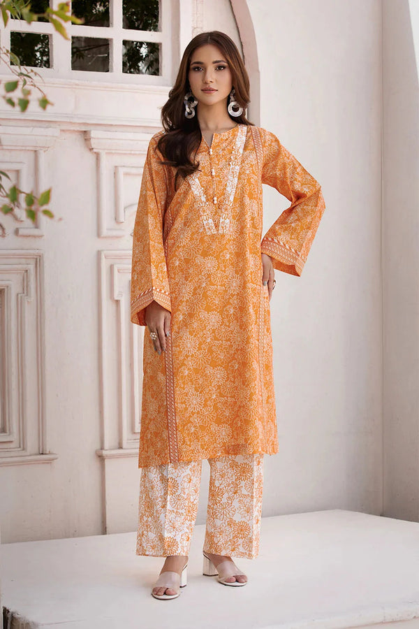 2PC Unstitched Printed Lawn Shirt and Trouser KST-2652 Printed KHAS STORES