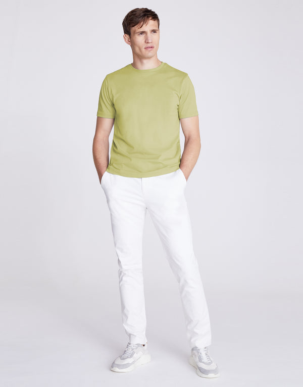 NLM Men's Elegant Look Crew Neck T-Shirt-Sunny Yellow