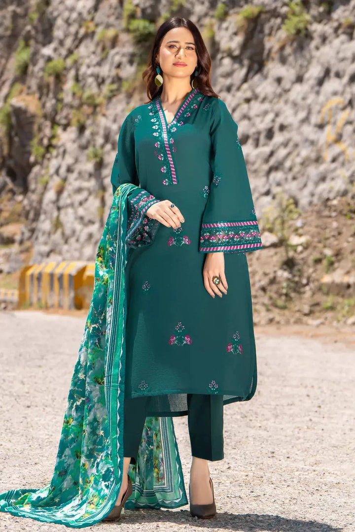 3PC Embroidered Unstitched Cambric Suit KSDE-2818 Embroidered KHAS STORES