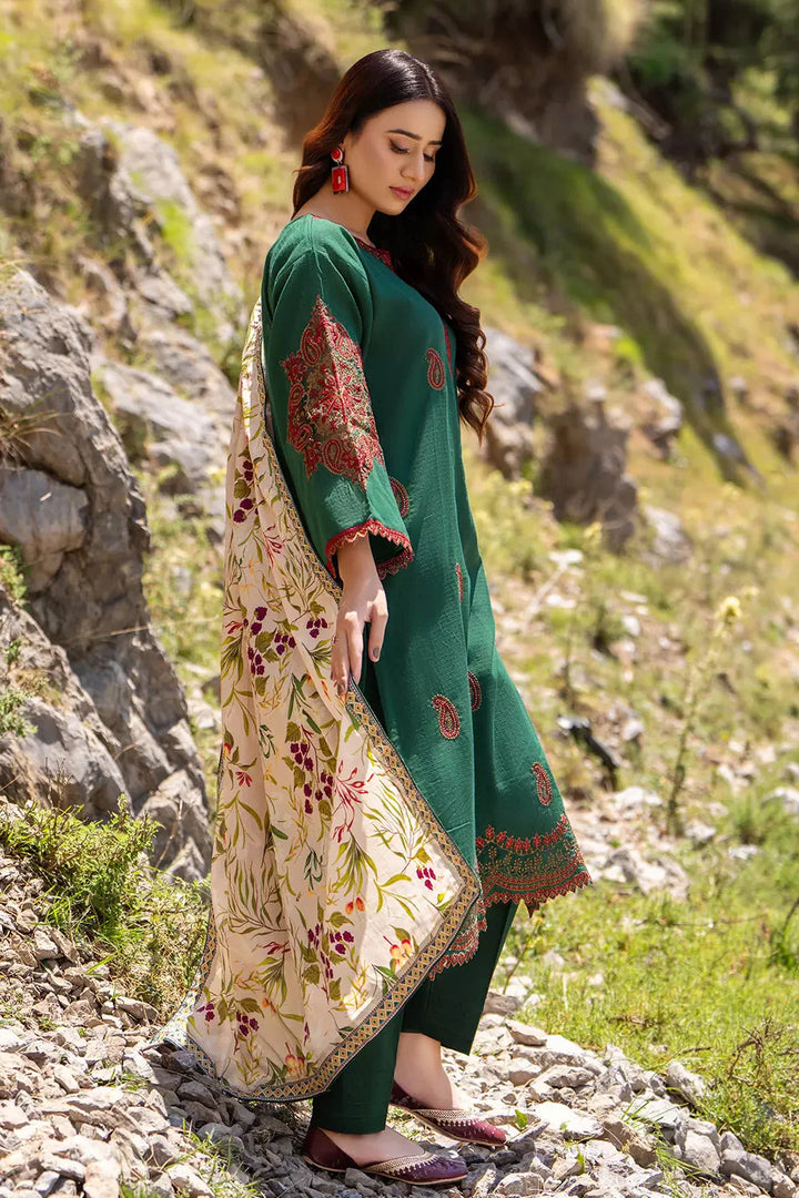 3PC Embroidered Unstitched Cambric Suit KSDE-2823 Embroidered KHAS STORES