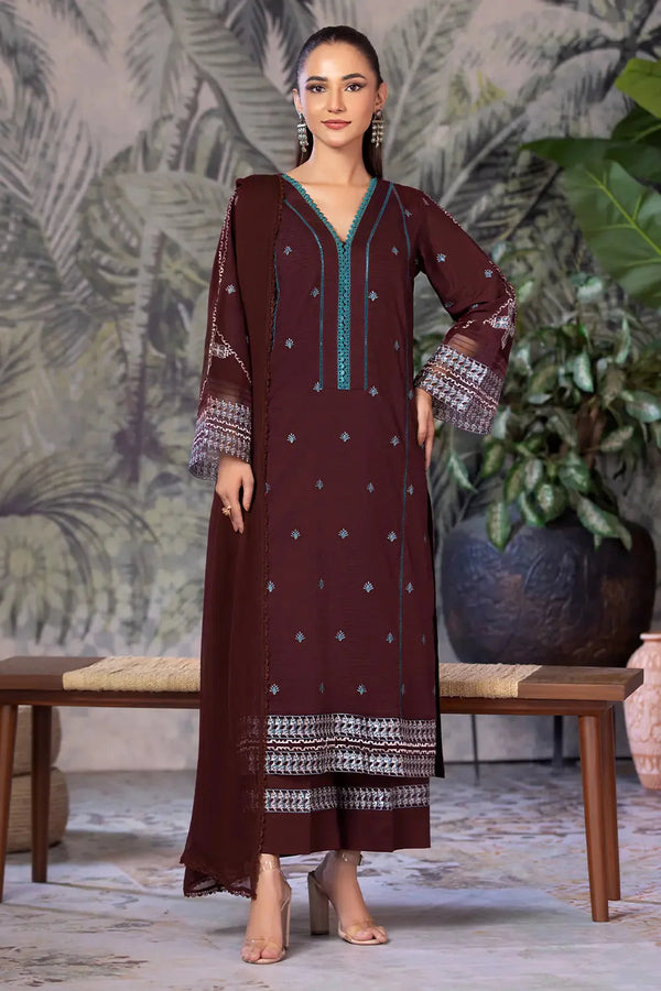 3PC Embroidered Unstitched Cambric Suit KSDE-2835 Embroidered KHAS STORES