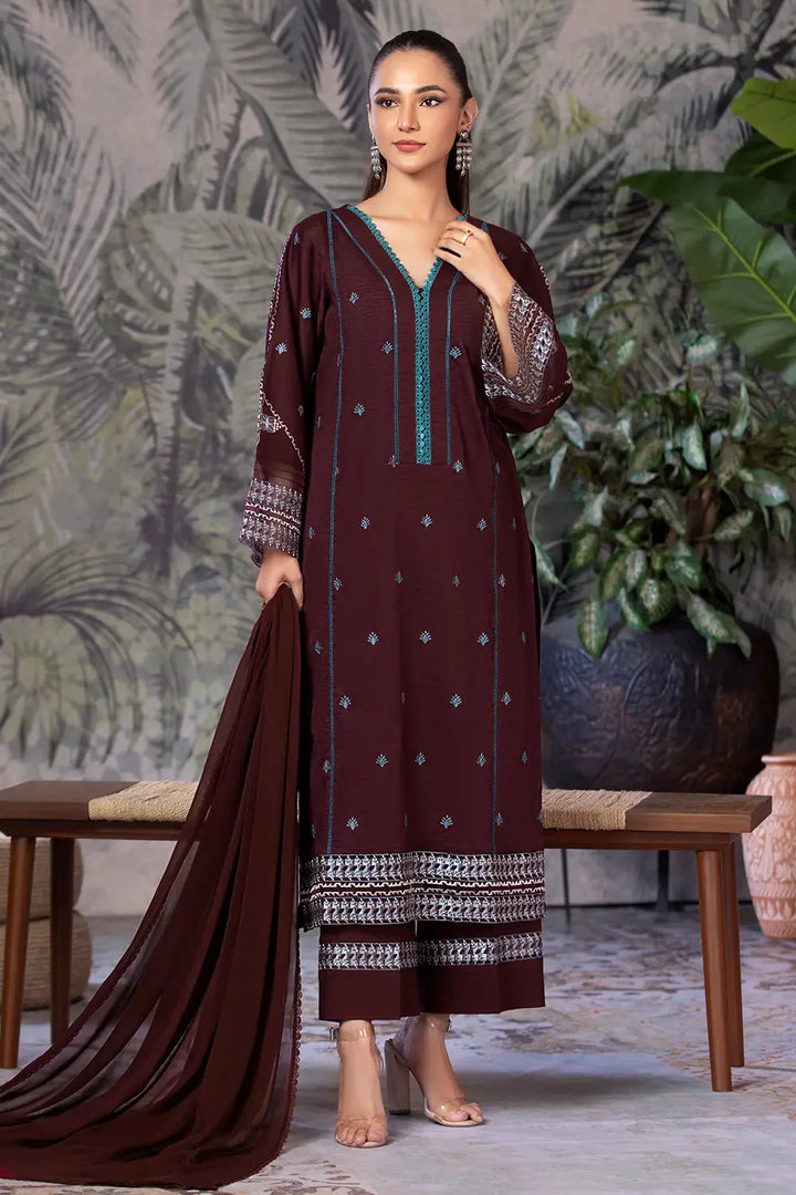 3PC Embroidered Unstitched Cambric Suit KSDE-2835 Embroidered KHAS STORES