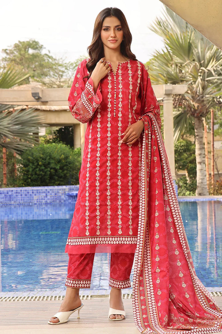 3PC Embroidered Unstitched Lawn Suit KL-2563 Embroidered KHAS STORES