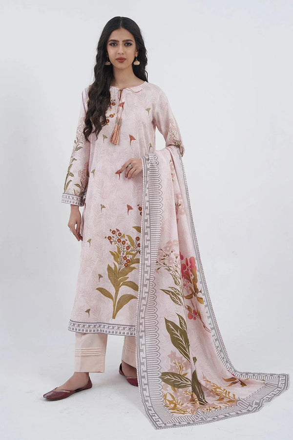 3PC Embroidered Unstitched Lawn Suit KL-3164 Embroidered KHAS STORES 