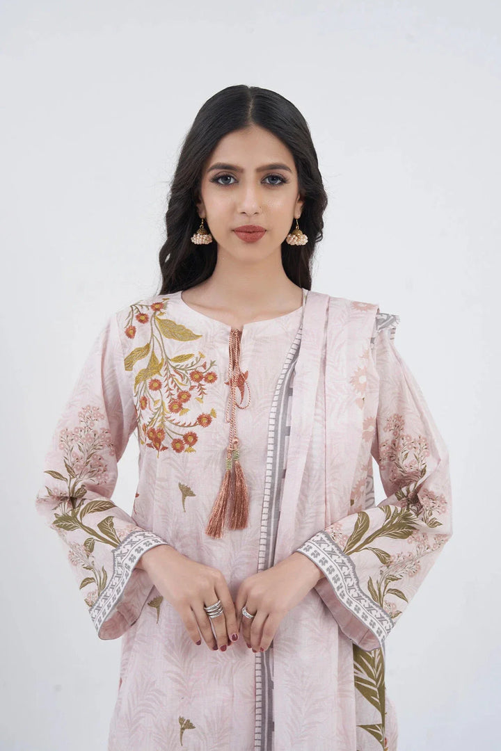 3PC Embroidered Unstitched Lawn Suit KL-3164 Embroidered KHAS STORES 