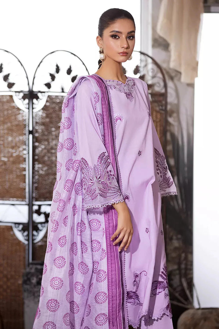 3PC Embroidered Unstitched Lawn Suit KOE-2665 Embroidered KHAS STORES