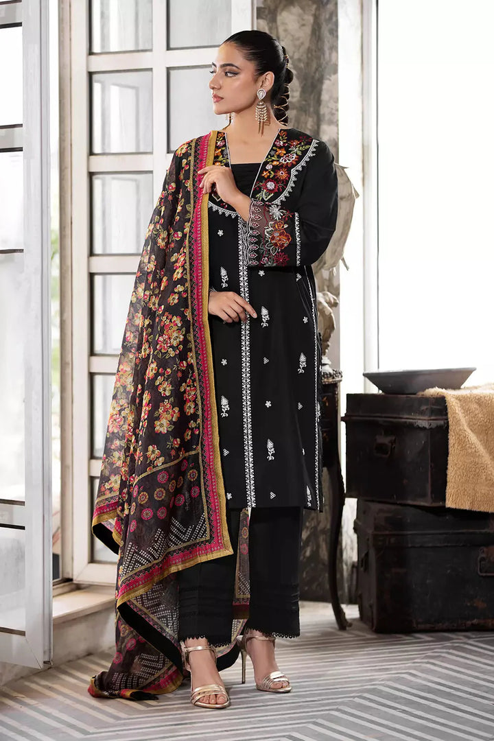 3PC Embroidered Unstitched Lawn Suit KOE-2667 Embroidered KHAS STORES