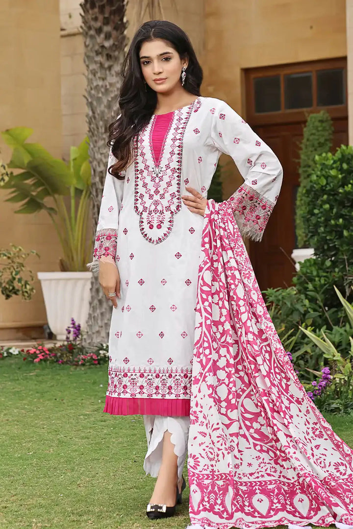 3PC Embroidered Unstitched Lawn Suit KSE-2448 Embroidered KHAS STORES