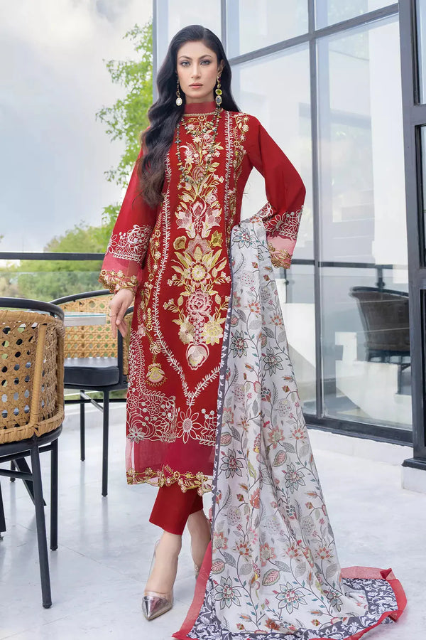 3PC Embroidered Unstitched Lawn Suit KSE-2626 Embroidered KHAS STORES