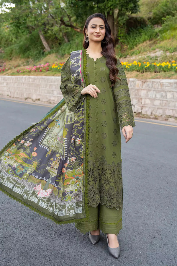 3PC Embroidered Unstitched Lawn Suit KSE-2694 Embroidered KHAS STORES