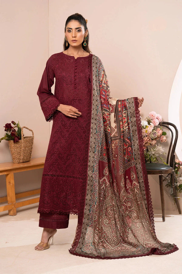 3PC Embroidered Unstitched Schiffli Lawn Suit KSE-2774 Embroidered KHAS STORES 