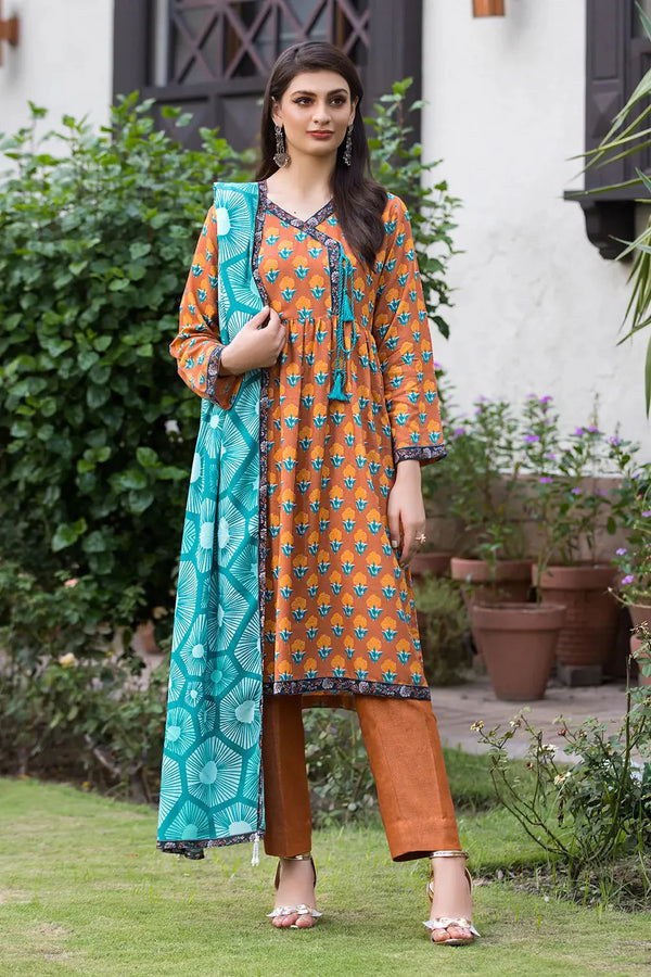 3PC Printed Unstitched Karandi Suit KKR-2940 Printed KHAS STORES 