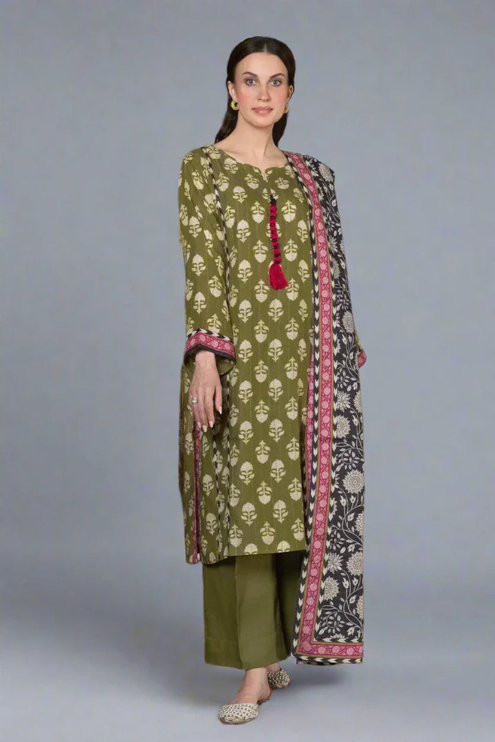 3PC Printed Unstitched Karandi Suit KKR-2944 Printed KHAS STORES 